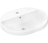 Hansgrohe Xuniva U lavabo da incasso, con sfioratore, 1 foro per rubinetto, 550x450 mm, bianco, 60161450