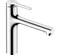 hansgrohe Zesis M33 miscelatore monocomando per cucina 160, doccetta estraibile, 2 tipi di getto, (sBox), 74823, Colorazione: cromo - 74823000