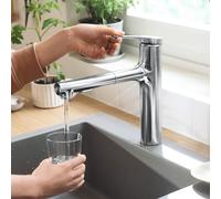 hansgrohe Zesis M33 rubinetto da cucina, con sBox lite, orientabile, estraibile, 74804000, Zesis M33 cromo [Rubinetteria da Cucina > Rubinetti da Cucina]