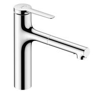 hansgrohe Zesis Mitigeur de cuisine, ComfortZone 160, douchette extractible 2 jets, saillie 231 mm, 74801000, 74801000, Colorazione: cromo
