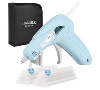 HANSILK Mini pistola per colla a caldo senza fili, ricaricabile tramite USB, 2200 mAh, autonomia di 90 minuti, 20 bastoncini di colla (7 x 100 mm) per fai da te, artigianato, imballaggi, riparazioni