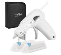 HANSILK Mini pistola per colla a caldo senza fili, ricaricabile tramite USB, 2200 mAh, autonomia di 90 minuti, 20 bastoncini di colla (7 x 100 mm), per fai da te, artigianato, imballaggi, riparazioni