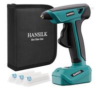 HANSILK Pistola per colla a caldo con batteria da 2000 mAh - pistola per colla a caldo senza fili con 30 bastoncini di colla di tipo C riscaldamento rapido 15s per fai da te fai da te e riparazioni