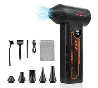HANSILK Soffiatore ad Aria Compressa Elettrico 150000 RPM con 4 Velocità | Display LED,Compatto e portatile, Batteria Ricaricabile Senza Fili, Rimuovi Polvere per PC Tastiera Auto Casa Ufficio
