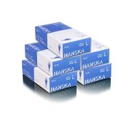 HANSKA 500 Guanti Monouso Nitrile Blu - Senza Polvere - Usa e Getta- Ambidestri - Non Sterili - Base di Gomma - Adatti per Ambiti Medici, Manipolazione degli Alimenti (500, L)