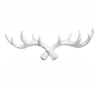 Hansmeier Appendiabiti a Forma di Corna di Cervo - Bianco - 49 cm - Sculture a Parete Utilizzabile in Diversi Modi