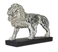 Hansmeier Scultura di Leone | Figura Statuetta Decorativa | Misure 43 x 28 x 13 cm | Leo | Argento | Stile Raffinato ed Elegante | Moderna Opera d Arte artigiana