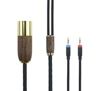 HansnBy Cavo simmetrico XLR a 4 poli 6N OCC in rame placcato in argento, compatibile con Hifiman HE400S, HE-400i (versione Dual 2,5 mm) cuffie in legno di noce (versione 2 X 2,5 mm)