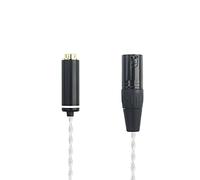 HansnBy - Connettore XLR 4 poli a 4,4 mm con cavo OCC a 8 conduttori simmetrici placcato argento, adattatore audio per cuffie