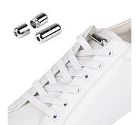 Hantoc 3 Paia Lacci per Scarpe Elastici Piatto, Elastici Lacci Delle Scarpe Autobloccanti con Chiusura in Metallo No Tie Lacci Scarpe per Adulti e Bambini,Anziani 105cm Larghezza 5 mm Bianca