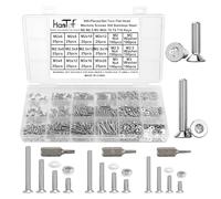HanTof Set di 900 viti Torx a testa svasata, bulloni e rondelle M2 M2,5 M3, viti a testa piatta a testa piatta, in acciaio inossidabile 304, piccoli bulloni Torx completamente filettati con chiave T6