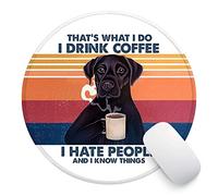 HANTUONE Funny Dog Round Mouse pad with Non-Slip Rubber and Stitched Edges Desk Accessories Office Gifts ，for Women Friends Daughter Friendship Colleague Teacher Dog Lovers BirthdayGifts