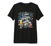 Hanukkah Citazione L'Chaim To Life Ridere E Latkes Ebrei Maglietta Premium