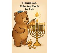 Hanukkah Coloring Book For Kids : Large Print, Simple And Easy: Stress/Anxiety Relief - Relaxation, A Jewish Holiday Gift For Kids, Jewish Maccabees and Animals Christmas holidays children's gift