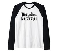 Hanukkah Dreidel Gioco Ebreo papà Menorah Latkes Gelt Padre Maglia con Maniche Raglan