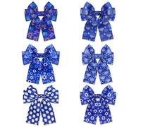 Hanukkah Fiocchi per capelli da donna Dreidel Menorah Star of David fermagli per capelli grandi fiocchi blu fermagli per capelli fermagli per capelli Hanukkah accessori ebraici regali bomboniere