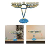 Hanukkah Menorah con accenti gioiello Portacandele decorato ebraico