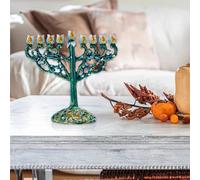 Hanukkah Menorah con accenti gioiello Portacandele decorato ebraico