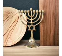 Hanukkah Menorah Jewish Judaica Israel portacandele Chanukah vintage in ottone