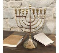 Hanukkah Menorah Jewish Judaica Israel portacandele Chanukah vintage in ottone