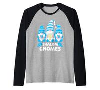 Hanukkah Pigiama Divertente Ebreo Chanukah Shalom Gnomi Maglia con Maniche Raglan