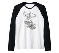 Hanuman Dio Scimmia indù Maglia con Maniche Raglan