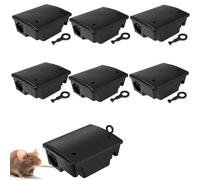 Hanured® 6 pezzi Trappola per topi, Stazioni esca per ratti con serratura, per uso interno ed esterno - Sicure per bambini e animali domestici