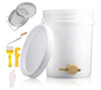 Hanured® Attrezzature per la raccolta del miele, Secchio per miele 20L con Setaccio doppio, Forchetta coltello disopercolatore, per apicoltura