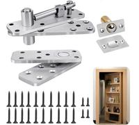 Hanured® Cerniere a scomparsa, Cerniere invisibili per porte con rotazione di 360°, per porte segrete(argento)