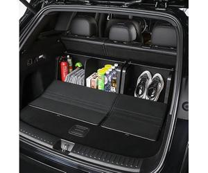 Hanured Organizer per bagagliaio, contenitore con coperchio, vano portaoggetti per auto, pieghevole, coperchio magnetico, impermeabile, adatto per autovetture, SUV, autocarri, nero