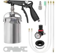 Hanured® Pistola a spruzzo per sottostrato, con tazza in alluminio da 1000 cc, tubo flessibile diritto e a 360°, protezione sottoscocca antiruggine per auto
