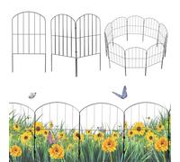 Hanured Recinzione Giardino in Metallo Palizzata da Giardino, Pannelli di Recinzione in Metallo Antiruggine, Recinzioni Decorative e Bordi per Cani, Aiuole, Patio