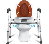 Hanured® Rialzo wc per anziani, Sedile rialzato per wc con maniglie, Regolabile in altezza e larghezza, Alzawater per protesi anca, Capacità di 160 kg