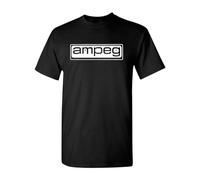 HANUTEBA AMPEG Amps Bass Amp Guitar Unisex Logo Men's Black T-Shirt Black S