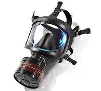 HANUU Maschera antigas di sopravvivenza, nucleare e chimica, maschera tattica militare, maschera respiratoria integrale con filtro a carbone attivo da 40 mm per polvere, vapori, prodotti chimici