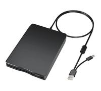 Hanx HT-FD31B - Unità floppy disk esterna USB, 3,5", portatile, 1,44 MB, 720 KB, USB Type-C Type-A, per PC, Windows, Mac, fattura compatibile