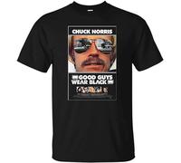 HANXI Good Guys Wear Black T-Shirt Chuck Norris Retro 70 1970 Action Martial Unisex 100% Cotton Short-Sleeve T-Shirts Black S