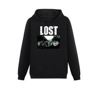 HANXI Lost TV Series Dharma The Staff Hoody Unisex Ptinted Hoodies Long Sleeve Men's Hooded with Pocket Black S