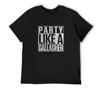 HANXI Party Like A Gallagher Lip Ian Frank Fiona Carl Gallagher Shameless Fun Unisex Cotton T-Shirts Black XXL