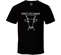 HANXI Sheep On Drugs Best of a Bad Album Shirt Black White T-Shirt Men's Black L