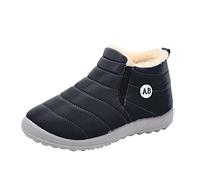 HANXIULIN Stivali da neve per bambini, 37 bambini, invernali, in pile, con spruzzatore piatto, caldo, a tubo corto, 36 ragazzi, Nero , 28 EU