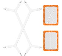 Hanyousheng 2 Pezzi Elastici per Lenzuola, Elastici Ferma Lenzuola con Clip in Metallo, Bretelle Elasticizzate Regolabili, Bretelle per Lenzuola, per Angoli Lenzuola, Coprimaterassi, Divano, Bianco