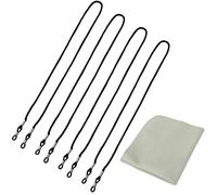 Hanyousheng 4 Pezzi Cordino Antiscivolo, Catena Occhiali da Sole, da Vista per Donna Uomo, Nylon, Nero