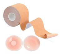 Hanyousheng Boob Tape, Nastro per Seno, Reggiseno Invisibile, Reggiseno Adesivo, Boobtape con 1 Paia Copri Capezzoli, Reggiseno Nastro Adesivo, per Riunito Prevenire Il Rilassamento Toracico