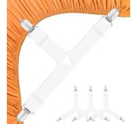 Hanyousheng Elastici Tendi Lenzuola, 4 Pezzi Bretelle per Lenzuola, Bianco Clip per Lenzuola Triangolari con Clip, Ferma Lenzuola per Lenzuola per Fissare a Lenzuolo, Materasso, Divano
