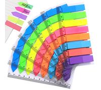 Hanyousheng Segnapagina Etichette, 1120 Pezzi Adesivi Colorati Indice, Adesive Scrivibile Etichette, Traslucido Rettangolo e Freccia, per Note di Lettura, Classificare i File
