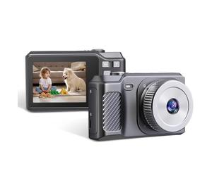 Hanzete 1080P Fotocamera Digitale 56MP Videocamera Digitale Portatile Schermo IPS 2.8 Pollici Zoom 8X Messa a Fuoco Manuale Batteria Incorporata Flash Compleanno Natale Adolescenti Studenti Amici