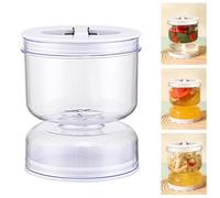 Hanzete - Barattolo per sottaceti da 765,4 g, con colino, coperchio ermetico, a clessidra, separatore per succhi e sottaceti, per olive/cetriolini o sottaceti affettati