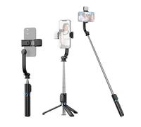 Hanzete - Bastone per selfie multifunzione, 107 cm, con 7 sezioni, girevole a 360°, con clip rimovibile per telefono, luce di riempimento e telecomando, compatibile con Android 4.4/iOS 5.1 Syst
