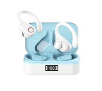 Hanzete BT 5.4 - Cuffie con gancio per l'orecchio, con cancellazione del rumore, senza fili, con microfono, con custodia di ricarica, visualizzazione dell'alimentazione a batteria, 48 ore di